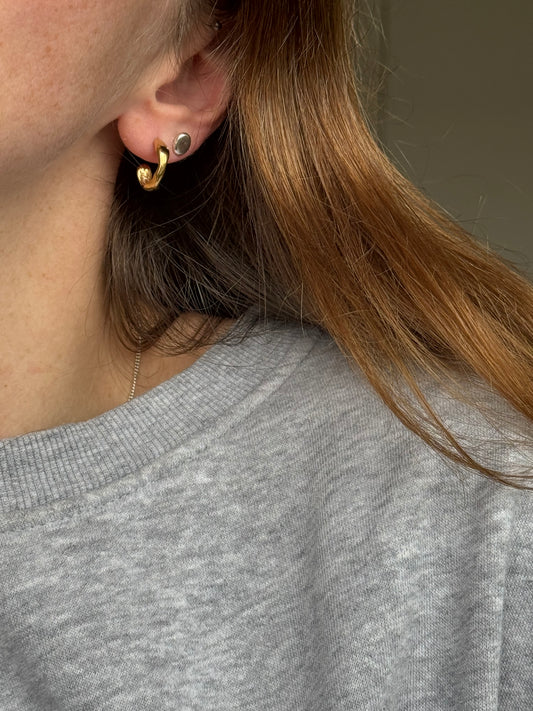 Recycled Silver Organic Hoops