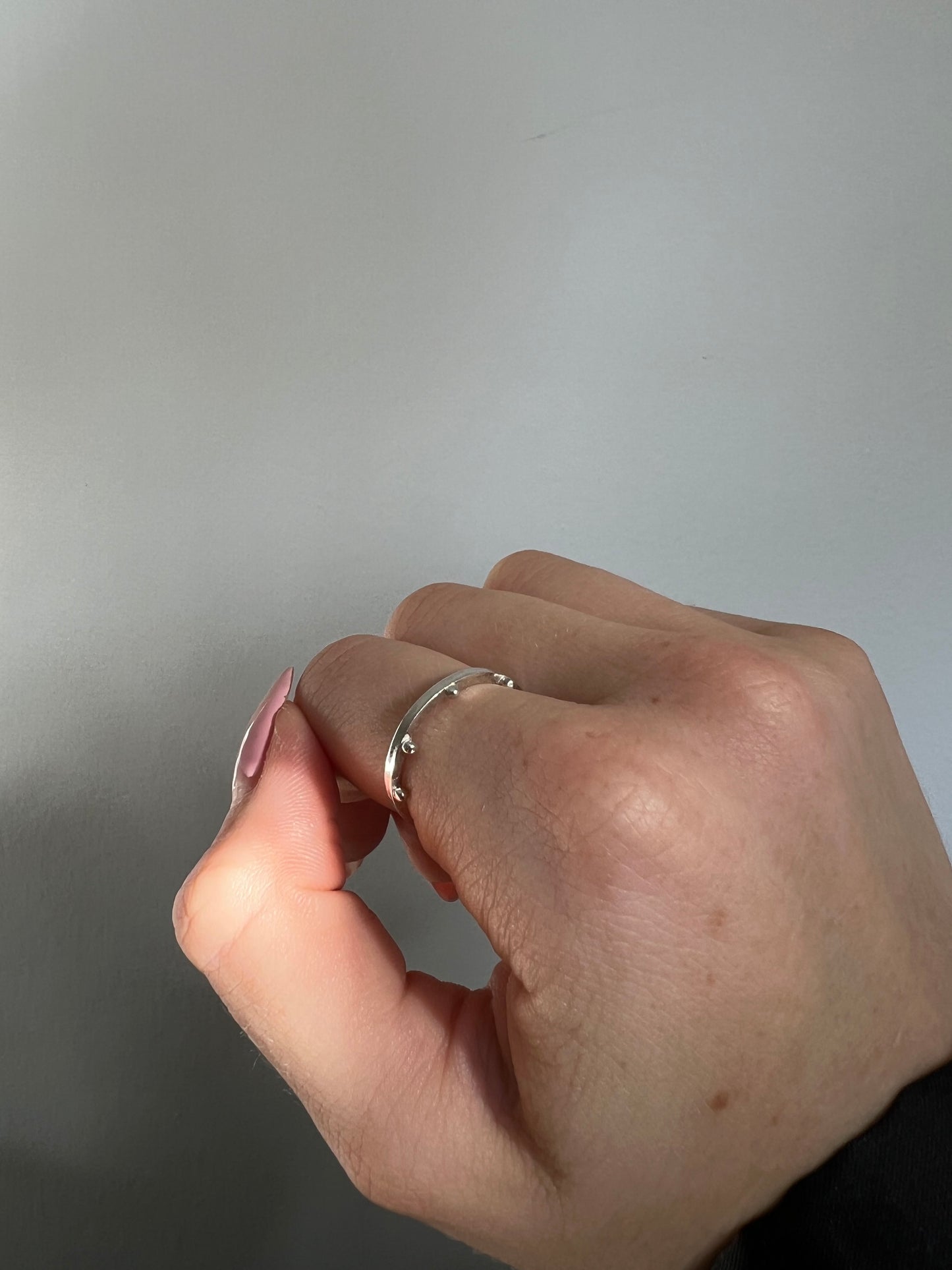 Sterling Silver Ball Detail Ring