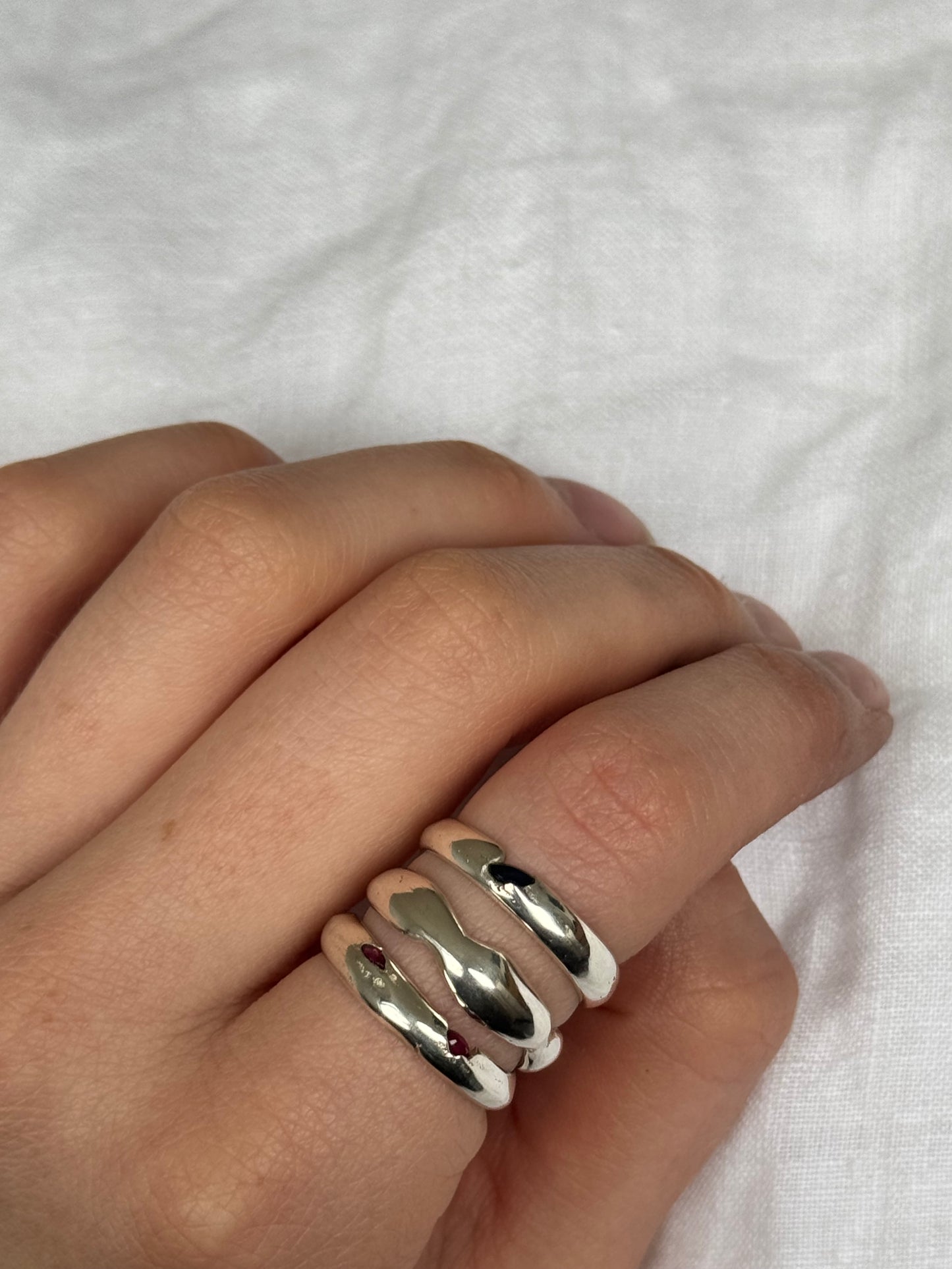 Recycled Silver Ruby Band