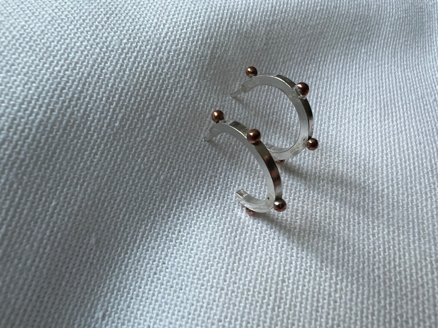 Sterling Silver and Copper Naut Hoops