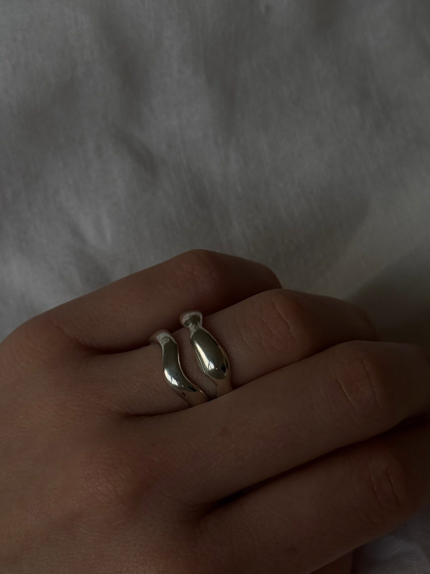 Recycled Silver Molten Band