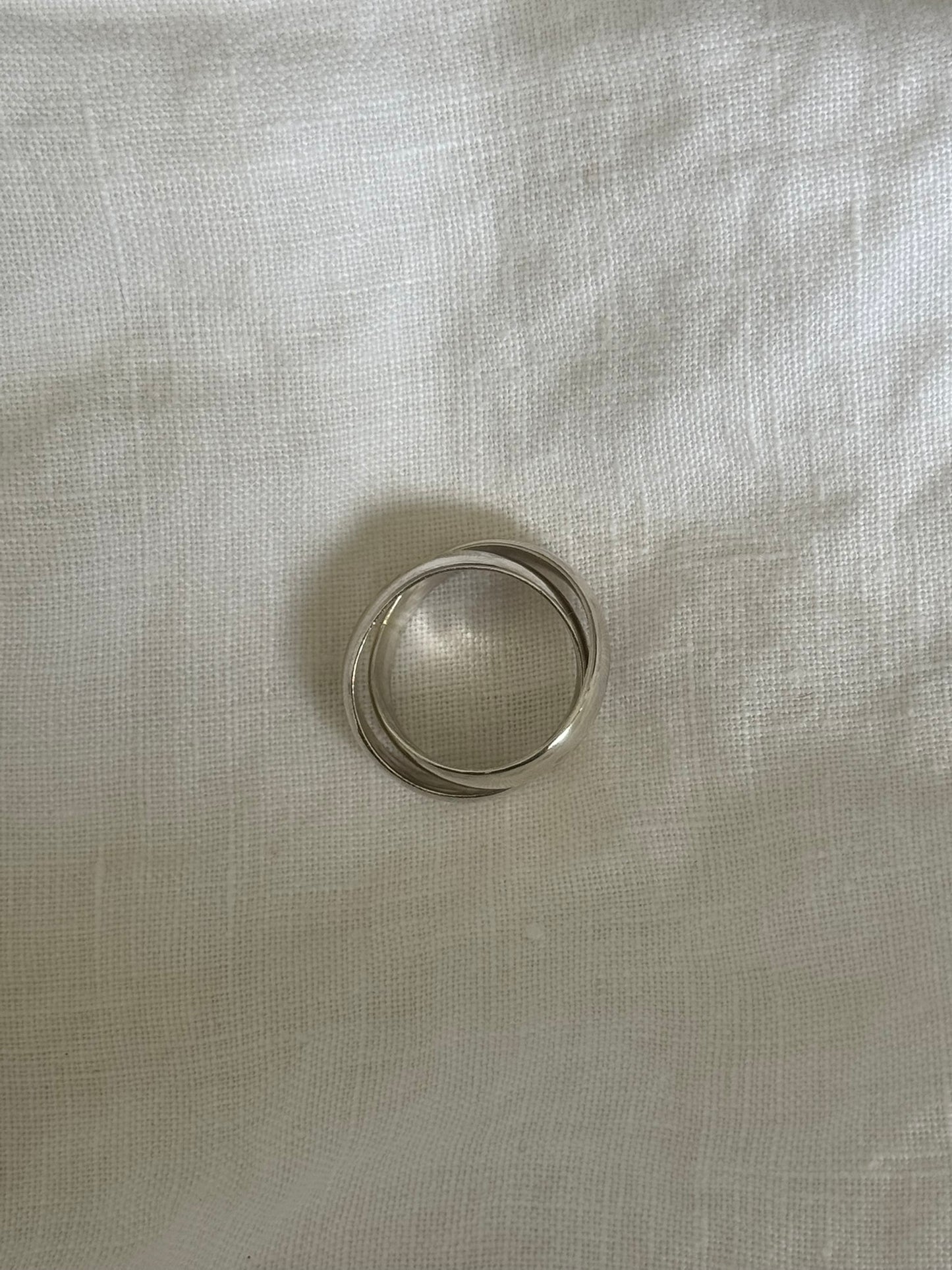 Chunky Double Band Silver Ring