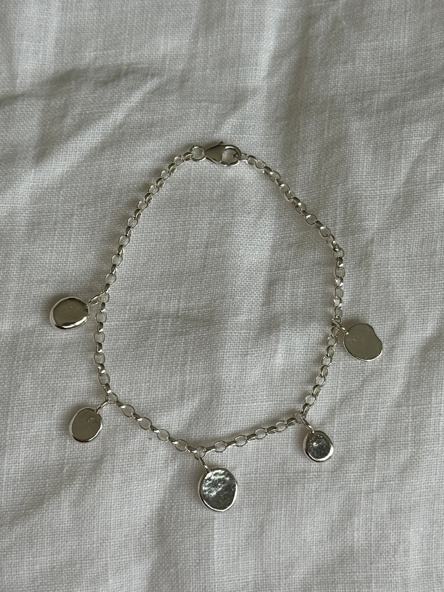 Recycled Sterling Silver Large Pendant Bracelet