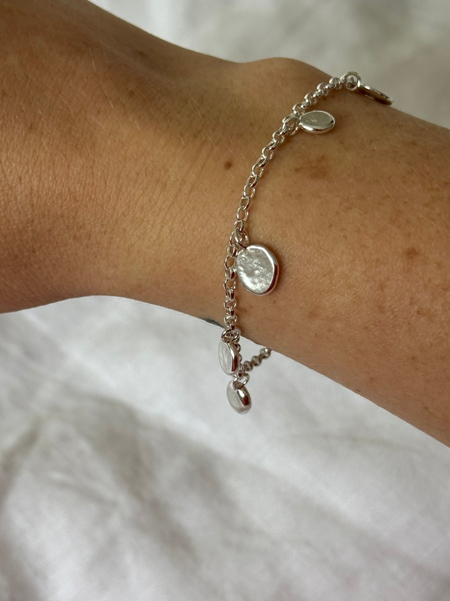 Recycled Sterling Silver Large Pendant Bracelet