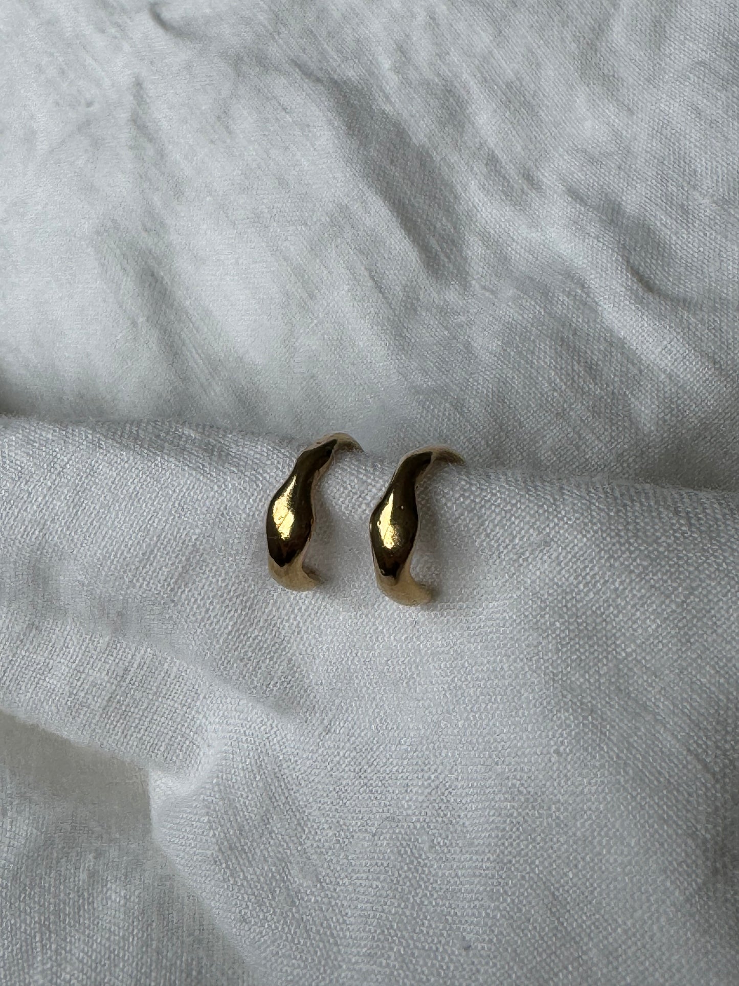 Recycled Silver Organic Hoops