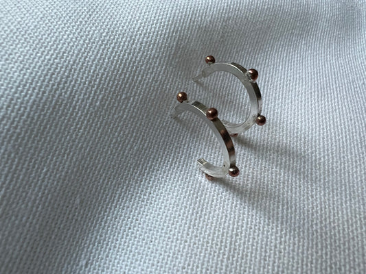 Sterling Silver and Copper Naut Hoops