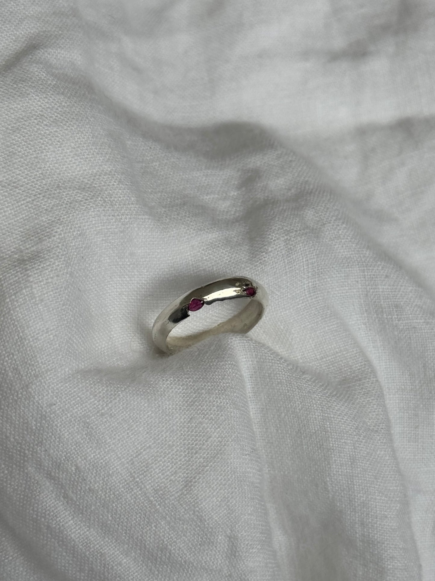 Recycled Silver Ruby Band