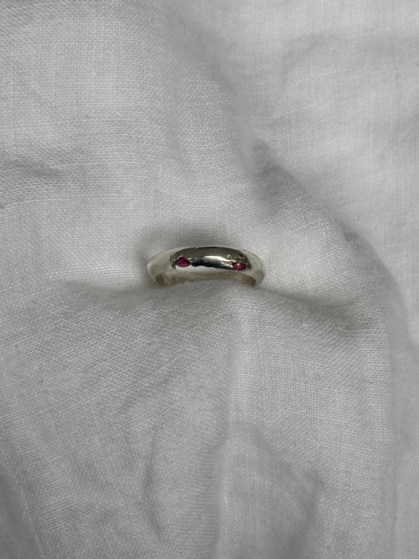 Recycled Silver Ruby Band