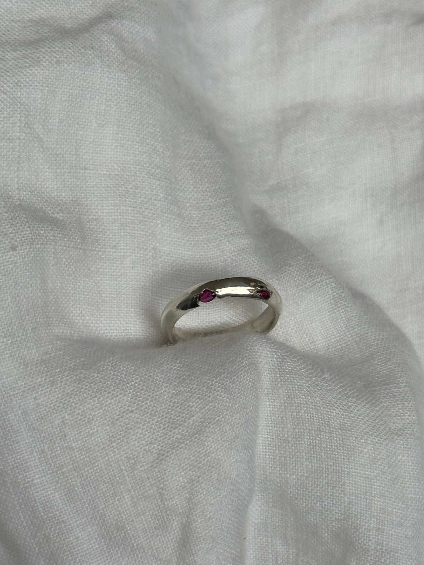Recycled Silver Ruby Band