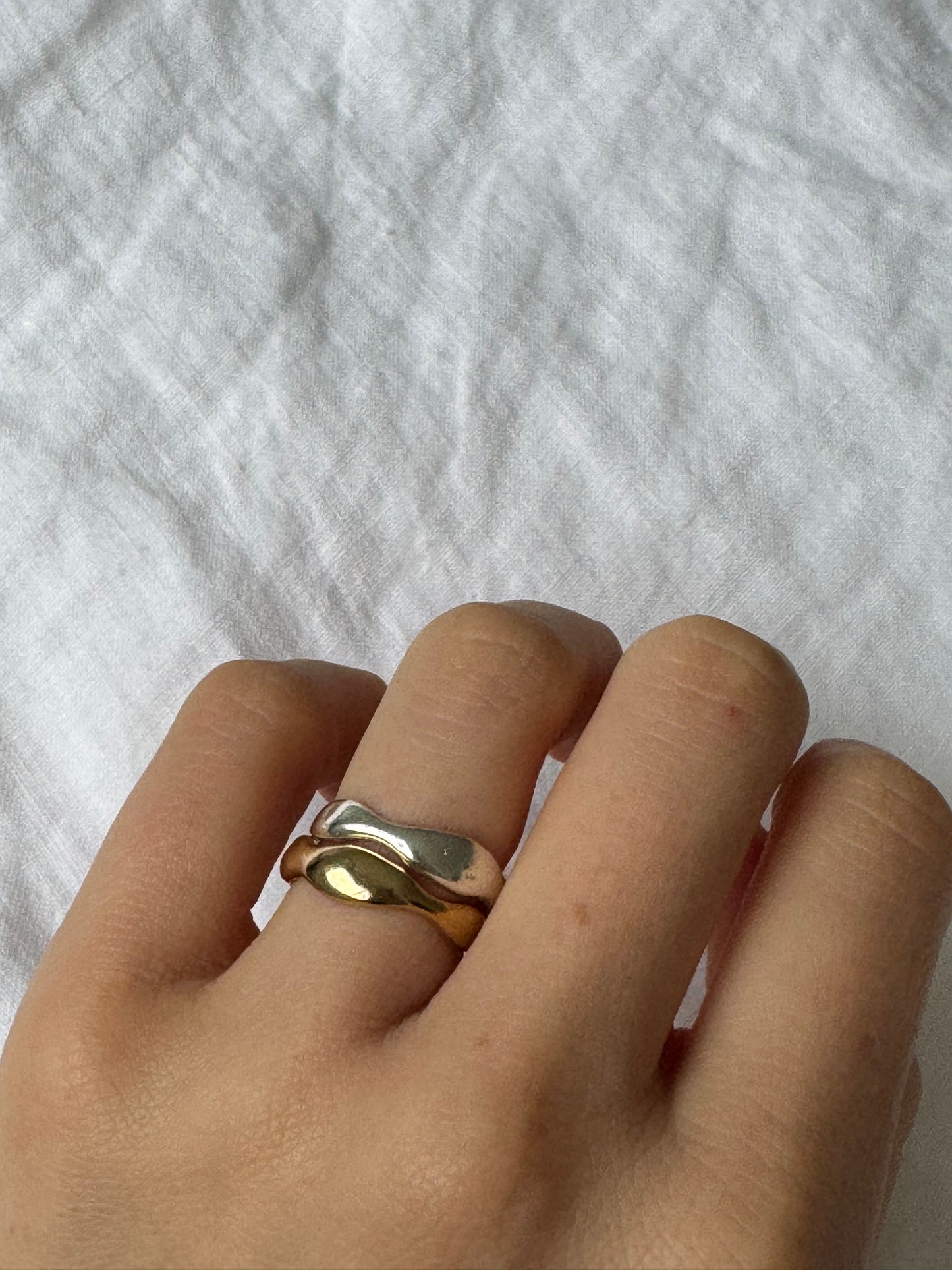 Recycled Silver Molten Band