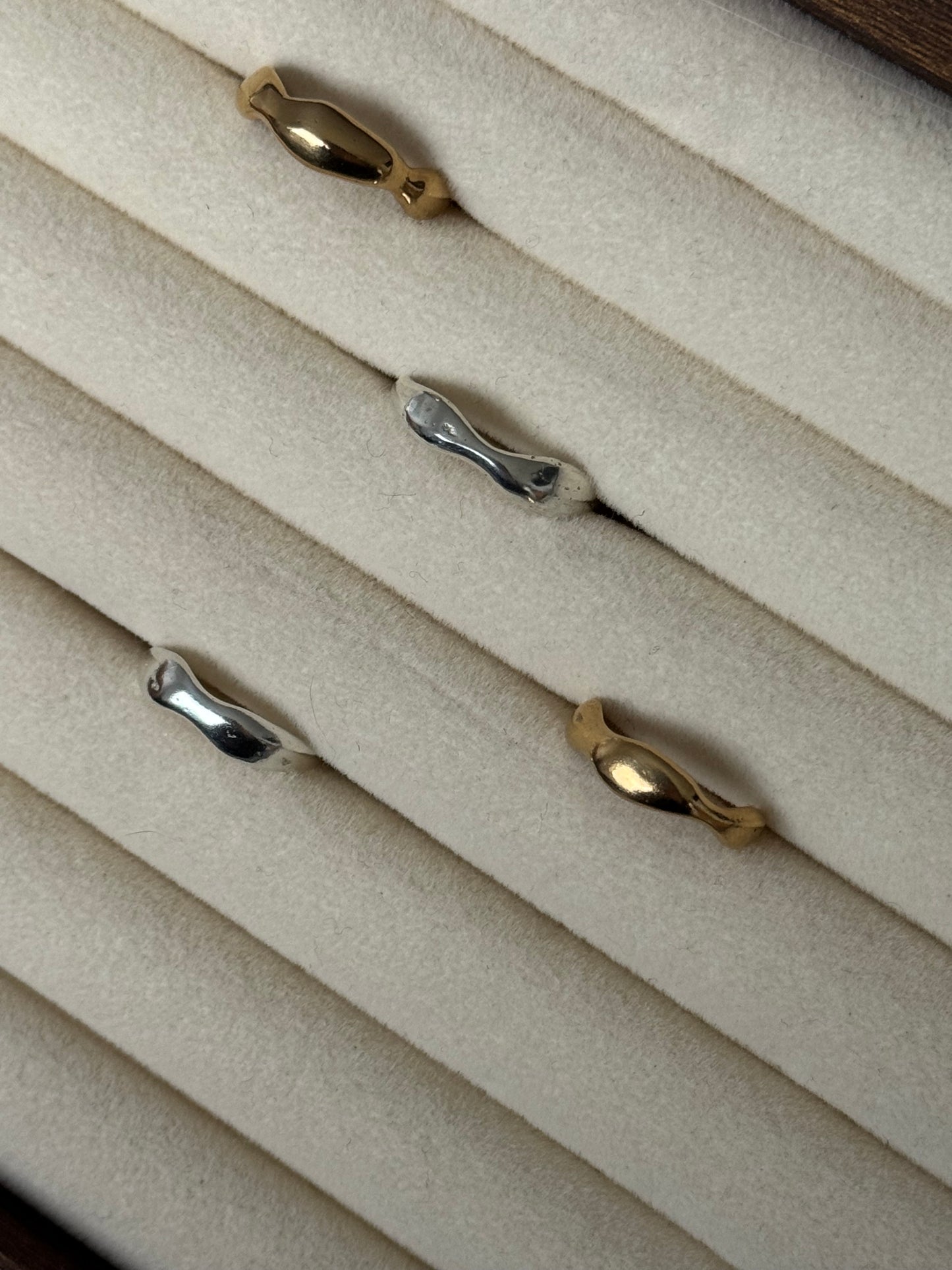 Recycled Silver Molten Band