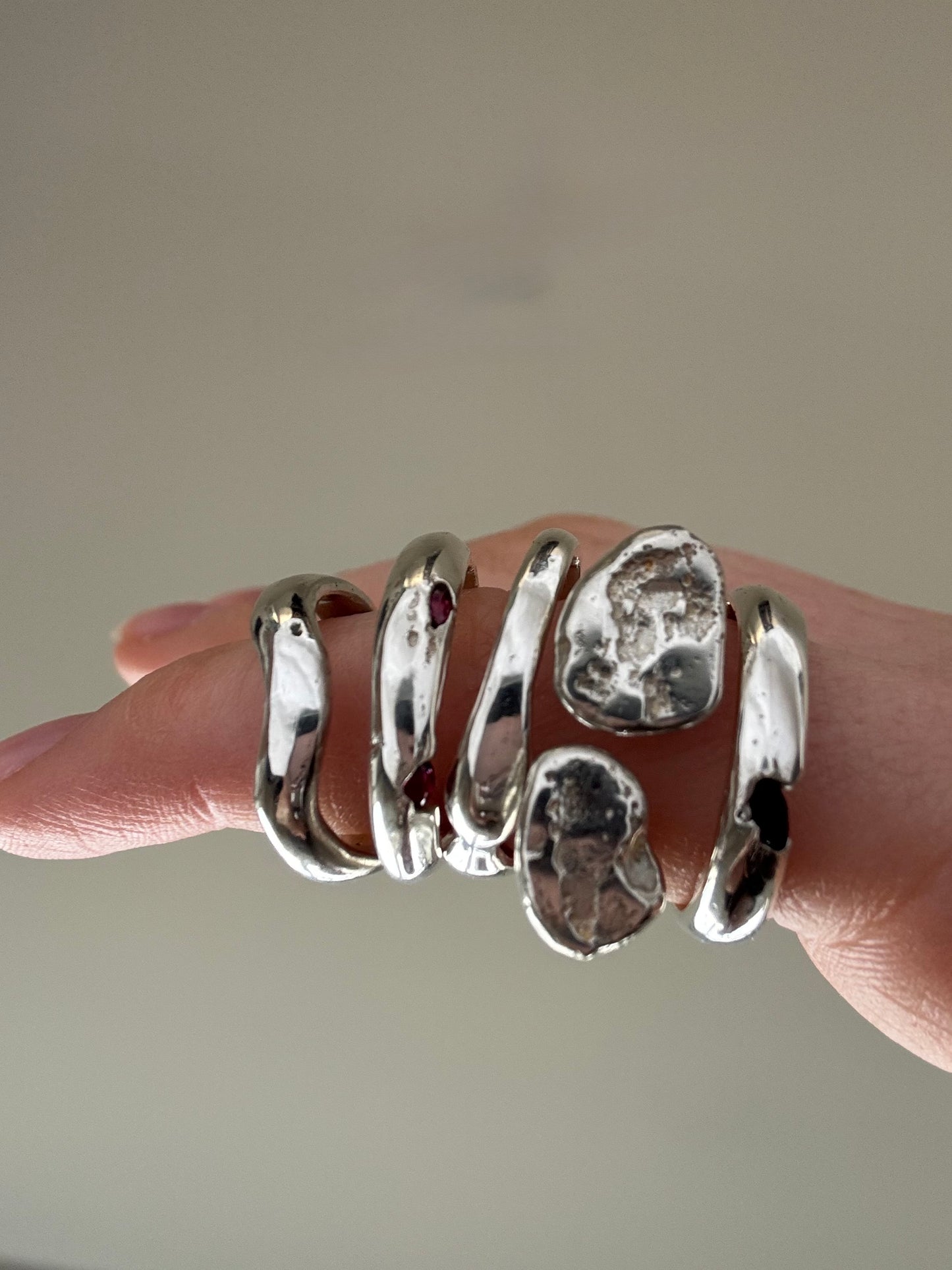 Recycled Silver Ruby Band