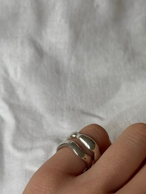 Recycled Silver Molten Band
